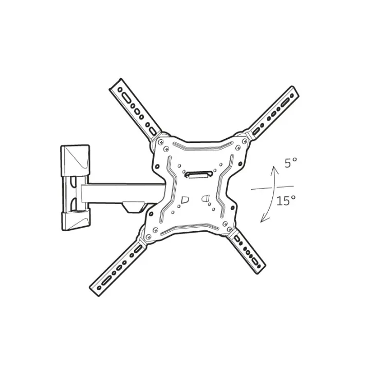 Support Mural 1 Bras Inclinable, Orientable Avec Deport-Vesa 400