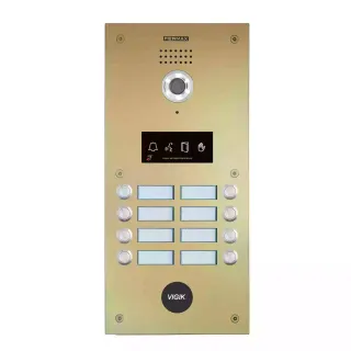 PLATINE BOUTONS VIDÉO PMR DUOX PLUS 8BP CHAMPAGNE