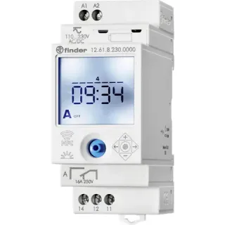 Horloge hebdomadaire digitale 1 inverseur 16A  12 à 24V AC/DC, NFC
