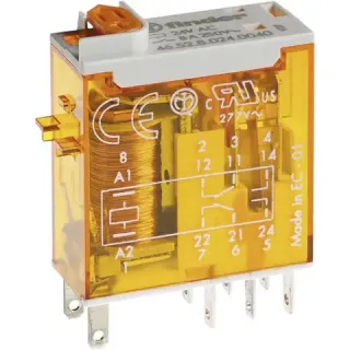 Relais Miniature 2Rt 8A 12V Ac, Indicateur Mécanique + Bouton Test