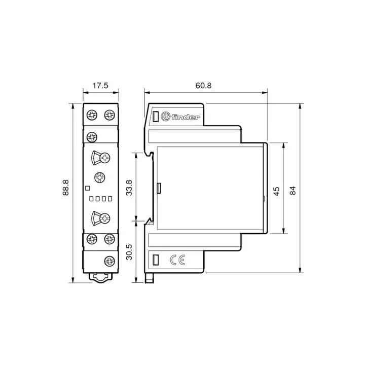 Relais Temporisé Asymétriq Fonction Le/Li Multitension 1Rt 16A 12-240Vacdc, De 0,1S À 24H