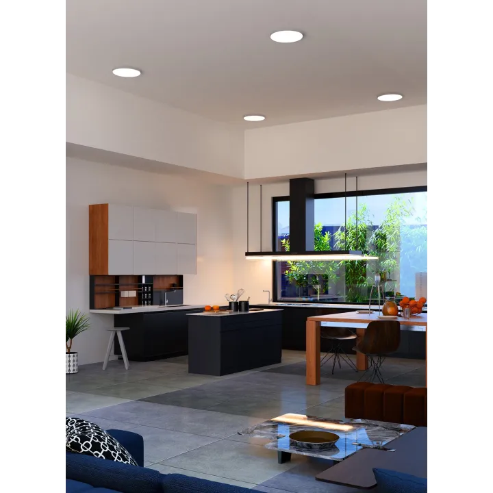 Ledium 15 - Plafonnier Downlight Ip20/44, Rond, Fixe, 110°, Led Intég. 15W 4000K 1200Lm