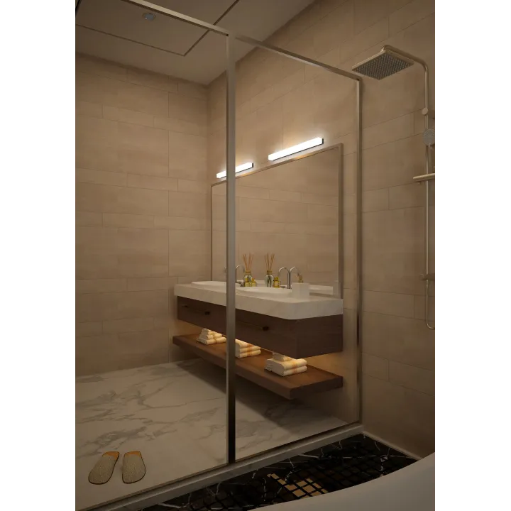 Kate - Réglette Ip44 Vol.2, Led 7W Cct 3000/4000K 900Lm, En Alu Et Polycarbonate