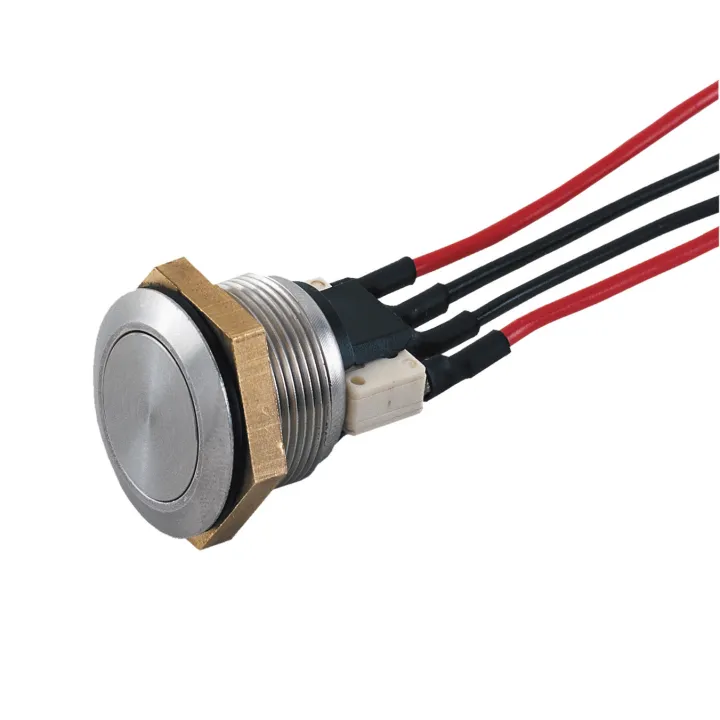 Bouton poussoir Inox NONF précâblé 