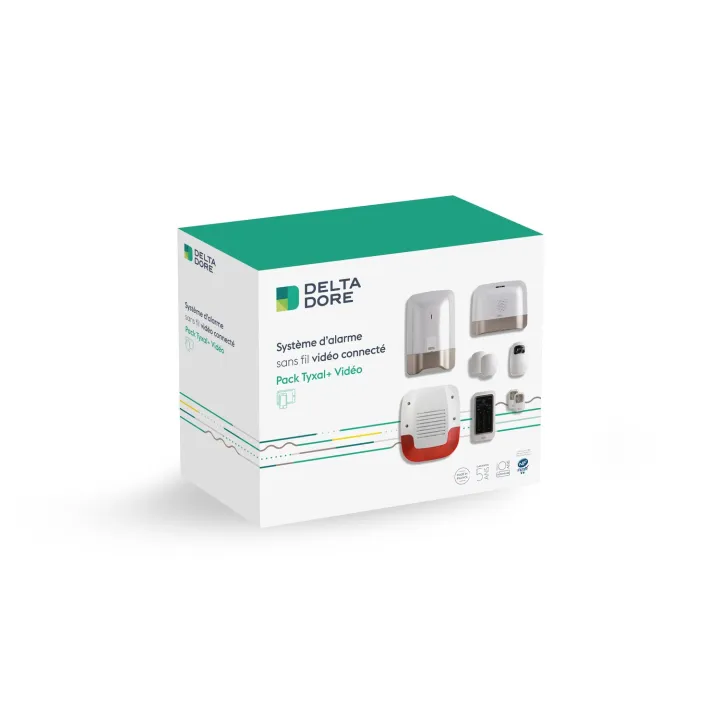 Pack Tyxal+ Vidéo | Pack Alarme 8 Zones Sans Fil Connecté Avec Transmetteur Gsm