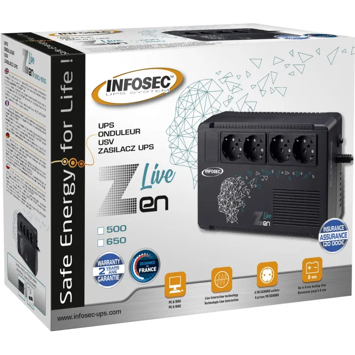 Zen Live 800 - Onduleur Line Interactive 800 Va 4 Prises Fr/Schuko