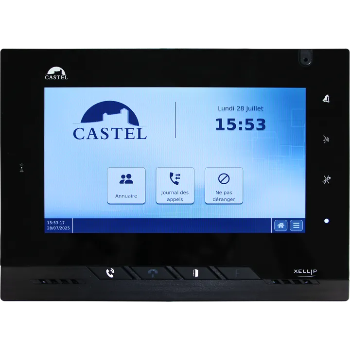 Monit de récept audio vidéo, écran coul 7" tactile-CCTV-alim PoE