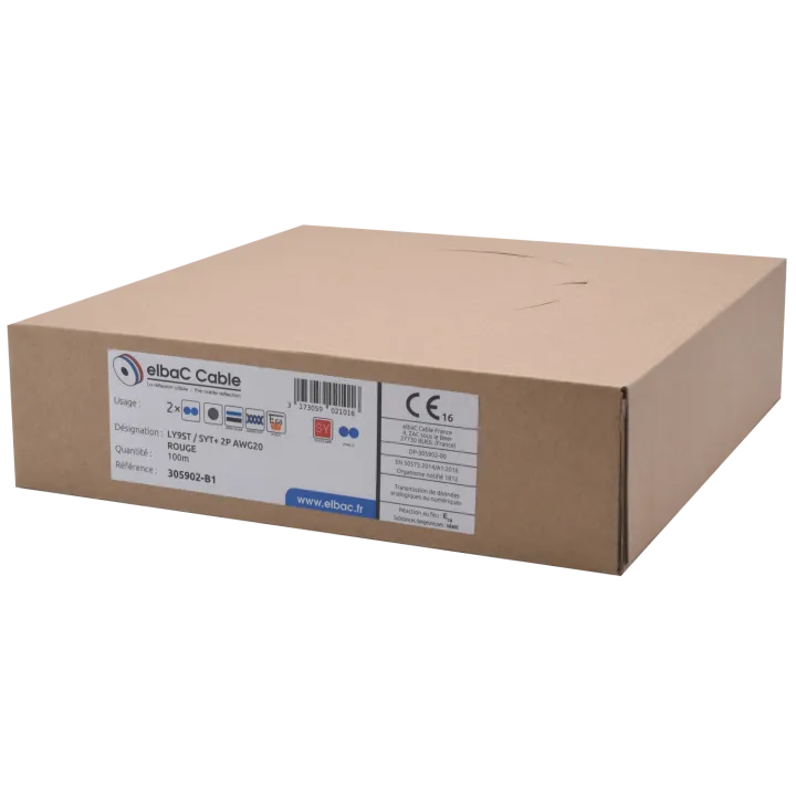 SYT+/LY9ST 02P AWG20 ROUGE Boite 100 M
