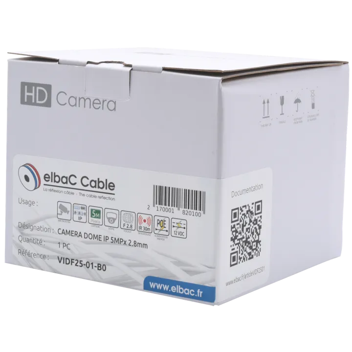 Caméra Caméra Dôme Ip 5Mpx 2.8Mm Boîte 1 Pc