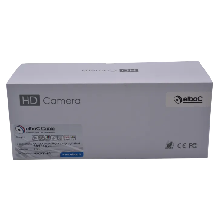 Caméra Cylindrique Ahd/Cvi/Tvi/Pal 2Mpx 2.8-12Mm Boîte 1 Pc