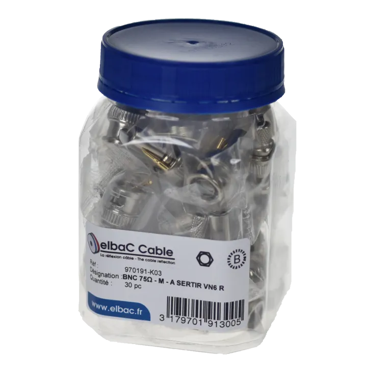 Bnc Male A Sertir Vn6R/Idefi80 Boîte 30 Pc