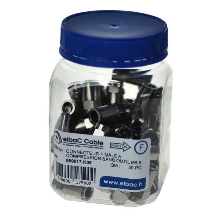 Fiche F Comp. Sans Outil Ø6.8Mm Boîte 50 Pc