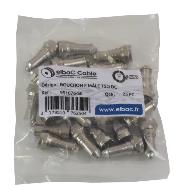 Bouchon F Male 75 Ohms Dc Sachet 25 Pc