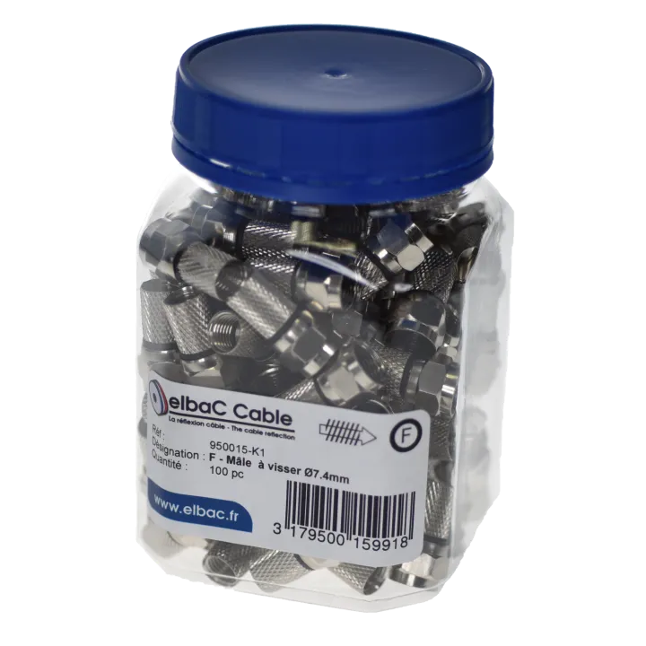 Connecteur F - M A Visser Ø7.4Mm Boîte 100 Pc