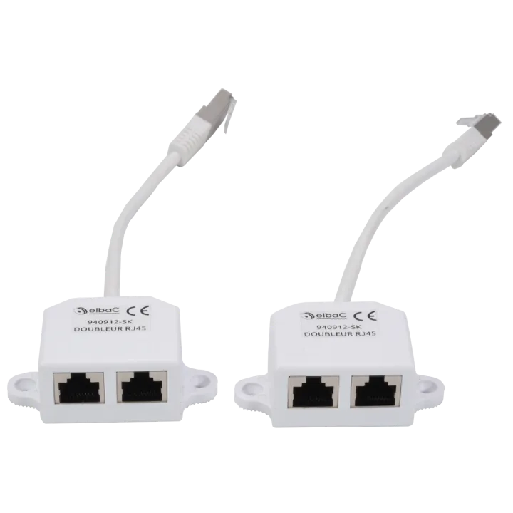 Kit 2 Doubleur Rj45 Ftp 100Mbps Poe Endspan Sachet 1 Kit