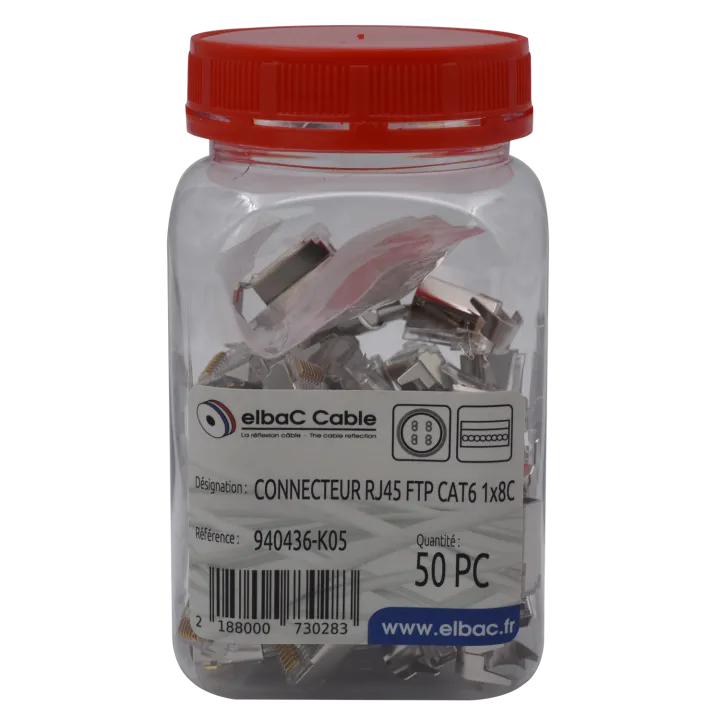 Connecteur Rj45 Ftp Cat6 1X8C 1.0/6 Boîte 50 Pc