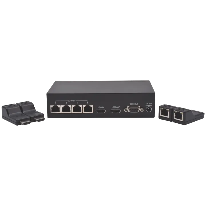 Kit Switch Deport Hdmi Sur 4 Rj45 50M Boîte 1 Kit