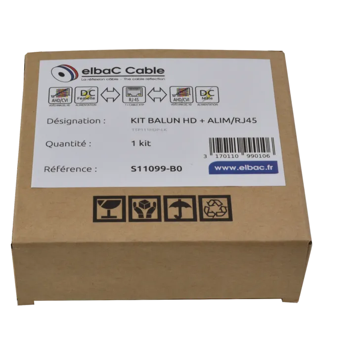 Kit Balun Hd+Alimentation/ Rj45 - Ttp111Hdp-Lk Boîte 1 Kit