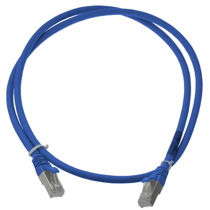 Cordon S/Ftp Cat6A Awg26 Lszh Bleu 0.5M Cordon 1 Pc0.5