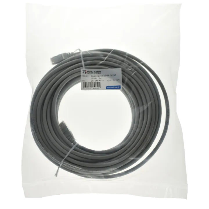 Cordon S/Ftp Cat6A Awg26 Lszh Gris 15M Cordon 1 Pc15M