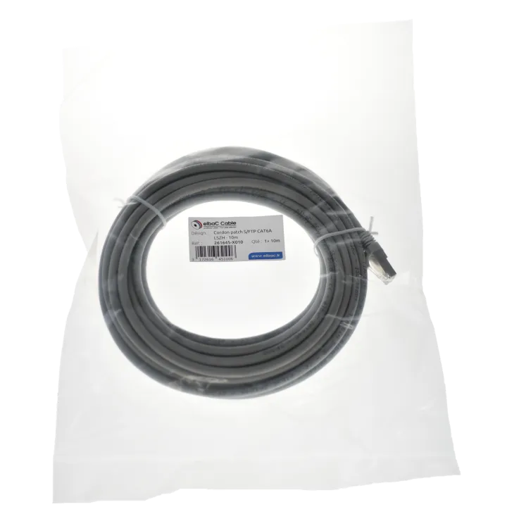 Cordon S/Ftp Cat6A Awg26 Lszh Gris 10M Cordon 1 Pc10M