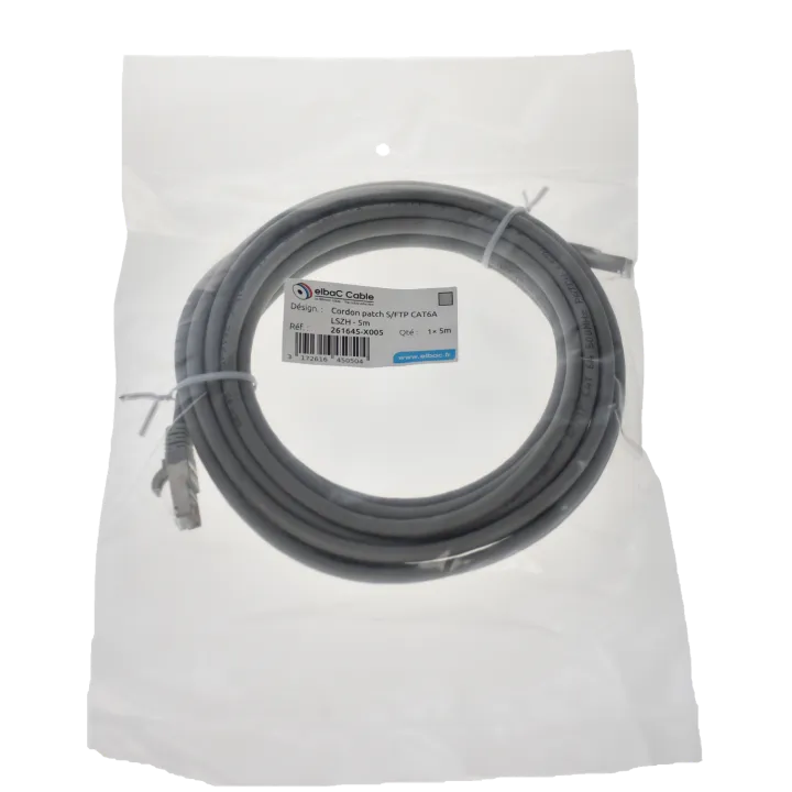 Cordon S/Ftp Cat6A Awg26 Lszh Gris 05M Cordon 1 Pc 5M
