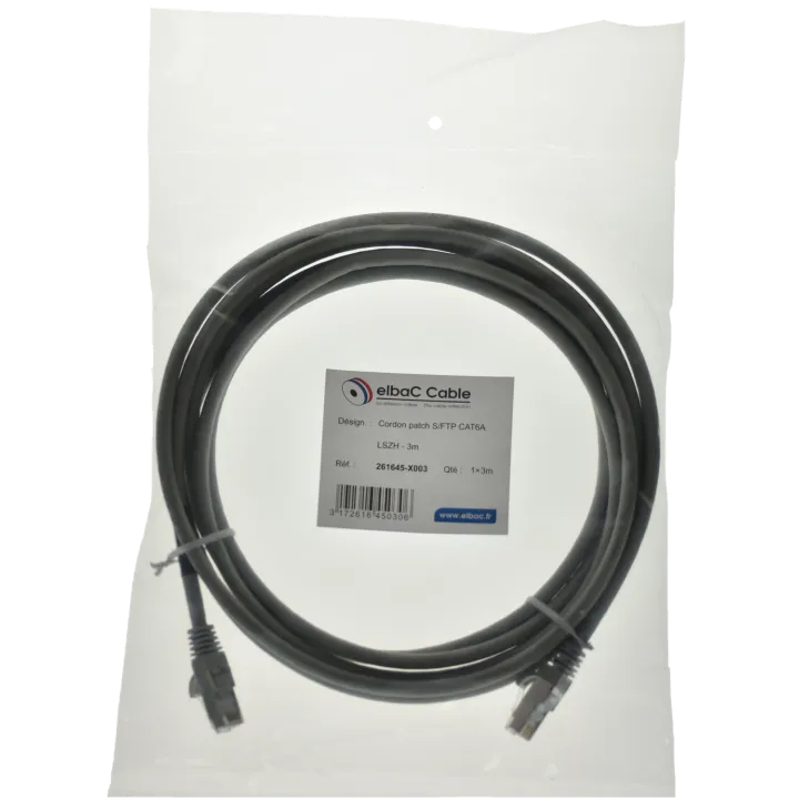 Cordon S/Ftp Cat6A Awg26 Lszh Gris 03M Cordon 1 Pc 3M
