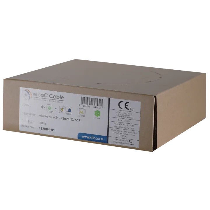 Câble Alarme Souple 04C Cu + 2×0.75 Scr Boîte 100 M