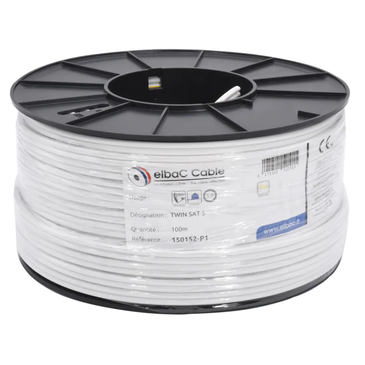 Câble Coaxial Twin 2 X 5Mm Le Rouleau De 100M