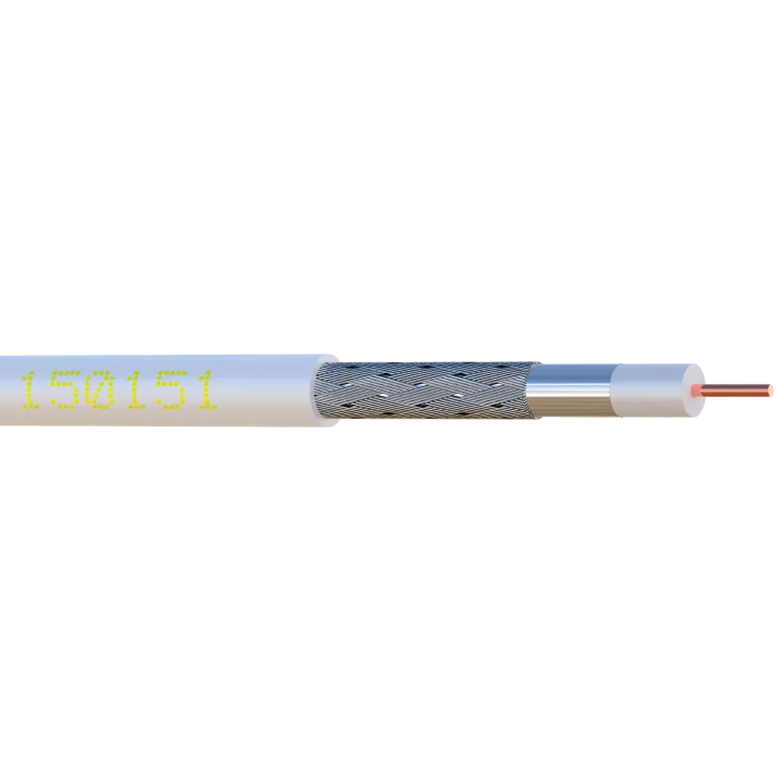 Câble Coaxial 5 Mm Blanc Le Rouleau De 100 M