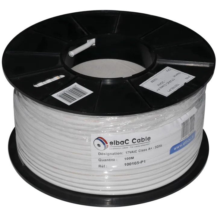 Câble Coaxial 17 Vatc Classe A+ Blanc 100 M