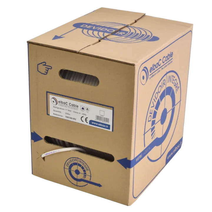 Box Câble Câble Coax 17Vatc Classe A Blanc Dévidoir 250M