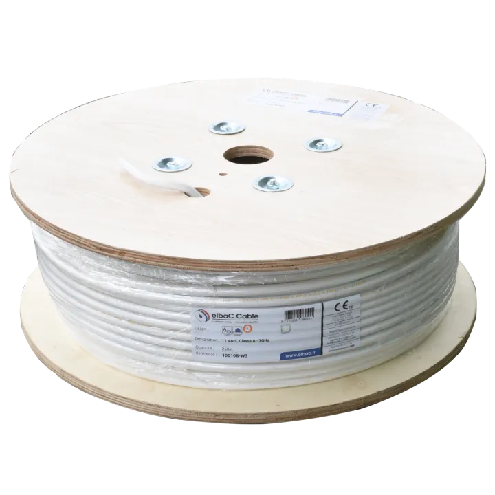 Câble Câble Coax 11Vatc Classe A Blanc Bobine De 250 M