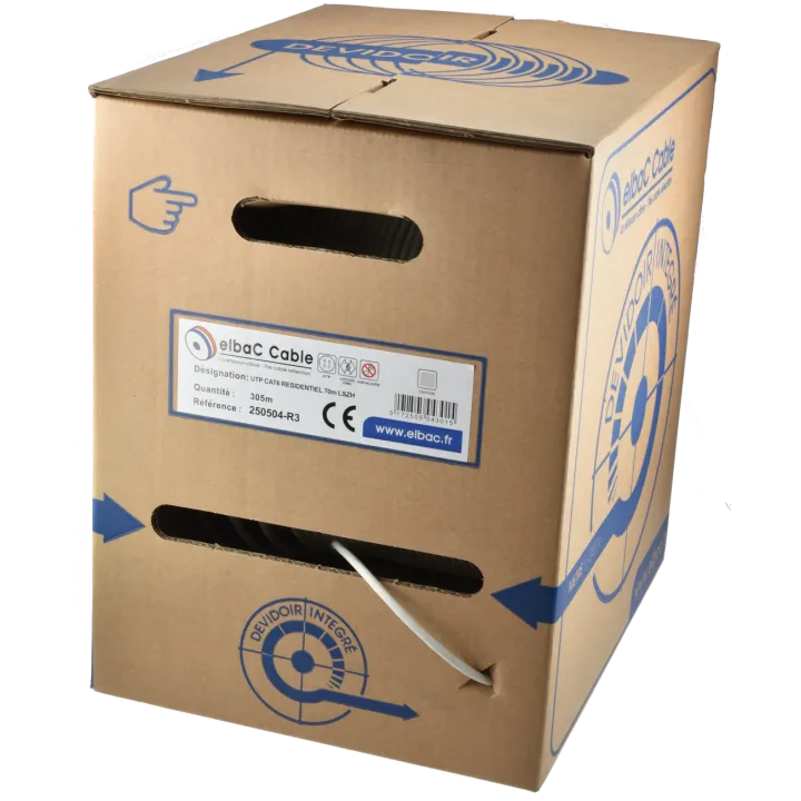 Câble Reseau Cat6 Utp Max70M 4 Paire Dévidoir 305M 250504-R3