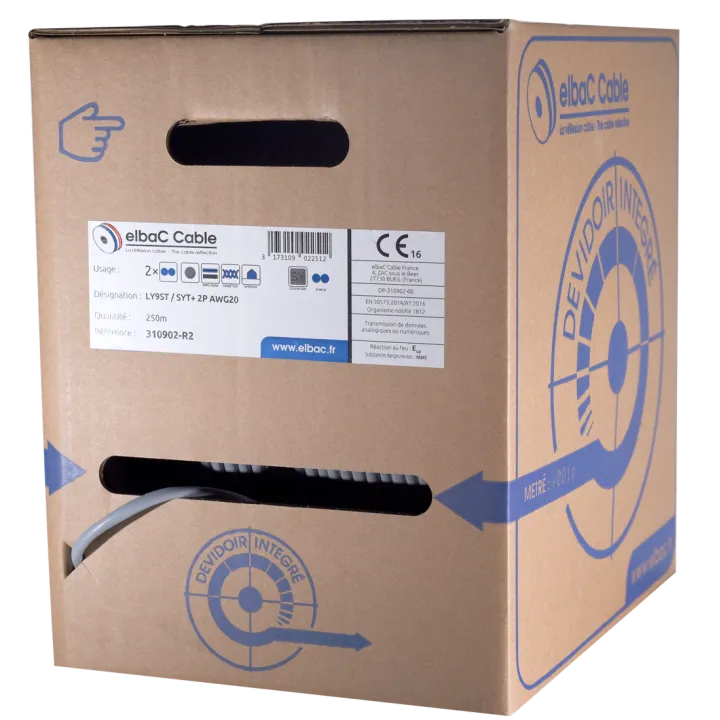 Câble Syt+/Ly9St 02P Awg20 Dévidoir 250 M
