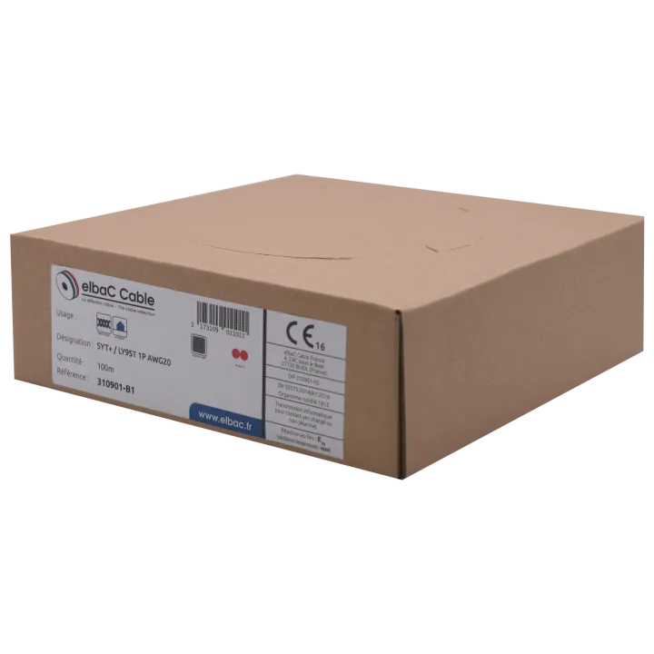 Câble Portier 1 Paire Awg 20 Gri 310901 Rouleau De 100M