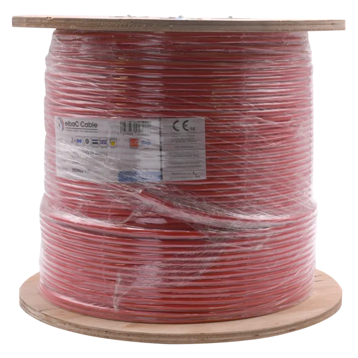 Câble Syt+/Ly9St 02P Awg20 Rouge Bob. Bois 500 M