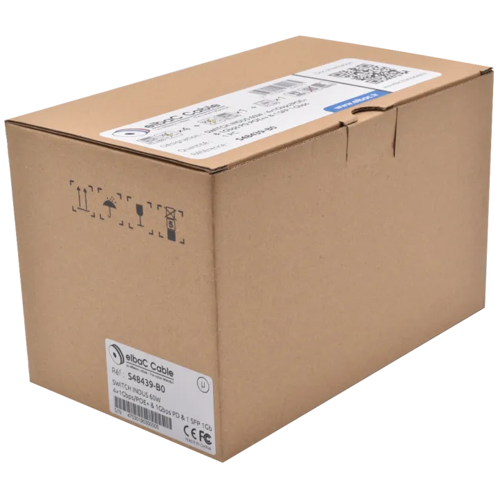 Switch Indus 50/120W- 4×1Gbps/Poe+ & 1Gbps Pd & 1 Sfp Boîte 1 Pc