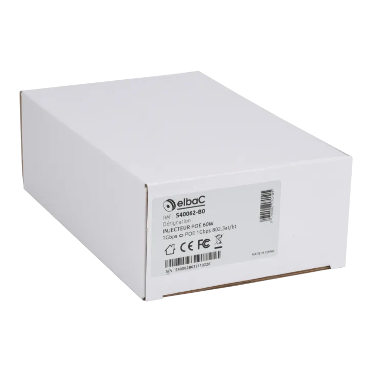 Injecteur Poe 802.3Bt 60W 1Gbps Boîte 1 Pc