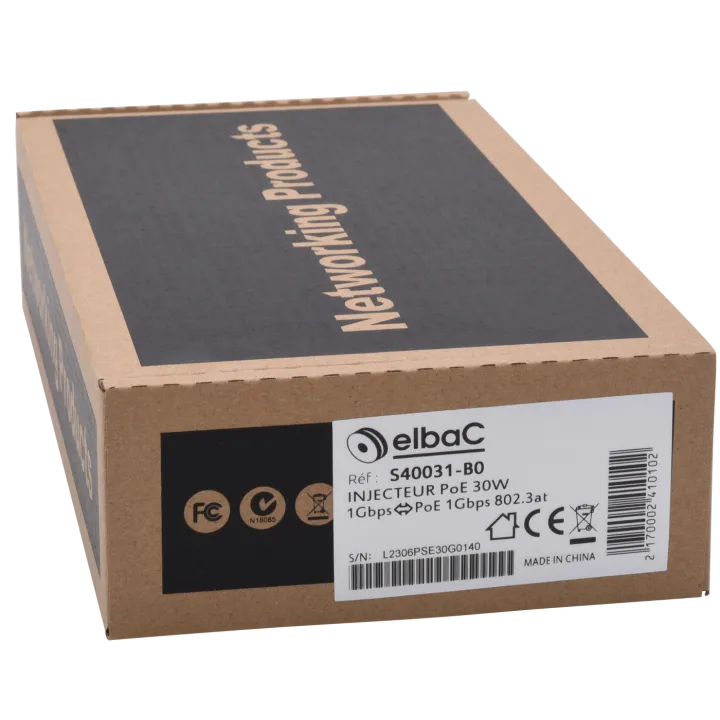 Injecteur Poe 30W 1Gbps Boîte 1 Pc
