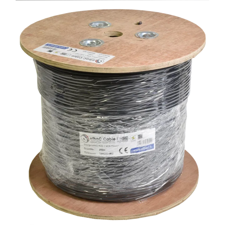 Câble Video Kx6 + 2X075 Nappe Touret De 250M 169205-W2