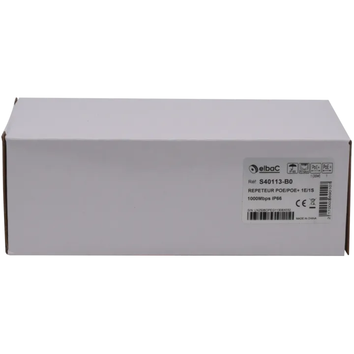 Repeteur Poe/Poe+ 1E/1S 1000Mbps Ip66 Boîte 1 Pc