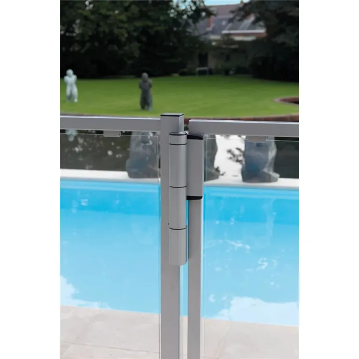 Charnière Avec Ferme-Portail Hydraulique 180° Intégré-Argent