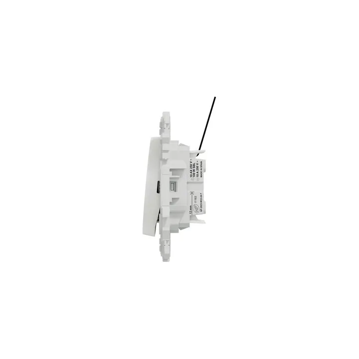 Odace - double va-et-vient ou poussoir lumineux LED 0,15mA - 10AX - blanc craie