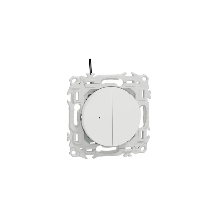 Odace - double va-et-vient ou poussoir lumineux LED 0,15mA - 10AX - blanc craie