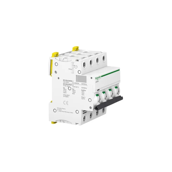 Acti9 iC60N - Disjoncteur - 4P - 40A - Courbe B - 400Vca - 6000A/10kA