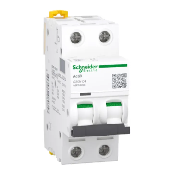 Acti9 iC60N - Disjoncteur - 2P - 4A - Courbe C - 400Vca - 6000A/50kA