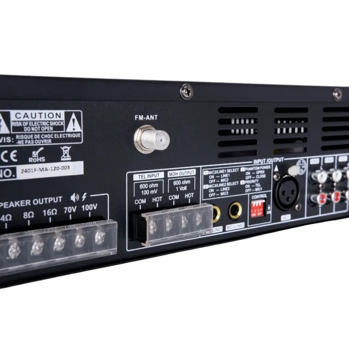 Amplificateur 120W, Bluetooth, Mp3, Usb, Sd, Tuner, 100V