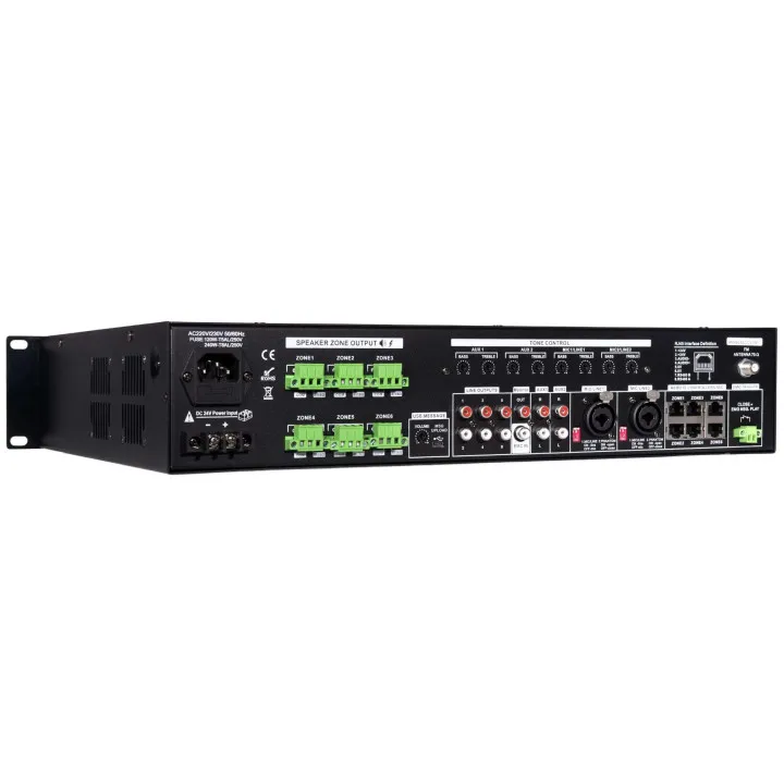 Amplificateur-Mélangeur, 6X120 W, 19" Avec 24V Et Music Cut