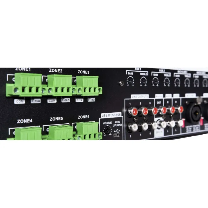 Amplificateur-Mélangeur, 6X120 W, 19" Avec 24V Et Music Cut